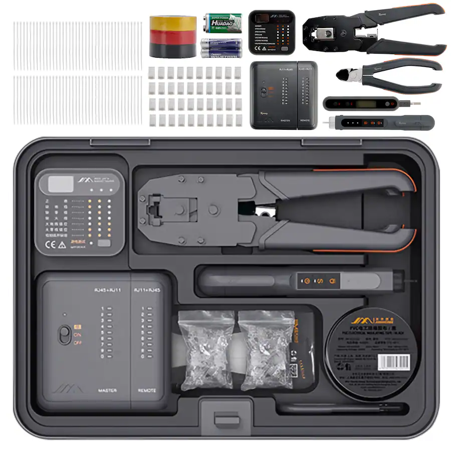 13-in-1 Professional Electrical Toolkit - 90-1000V Voltage Tester, Network Crimping Tool